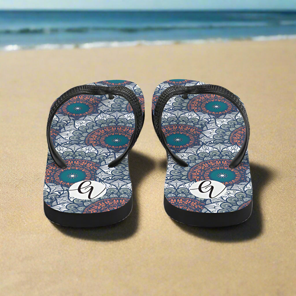Mandala Print Flip-Flops