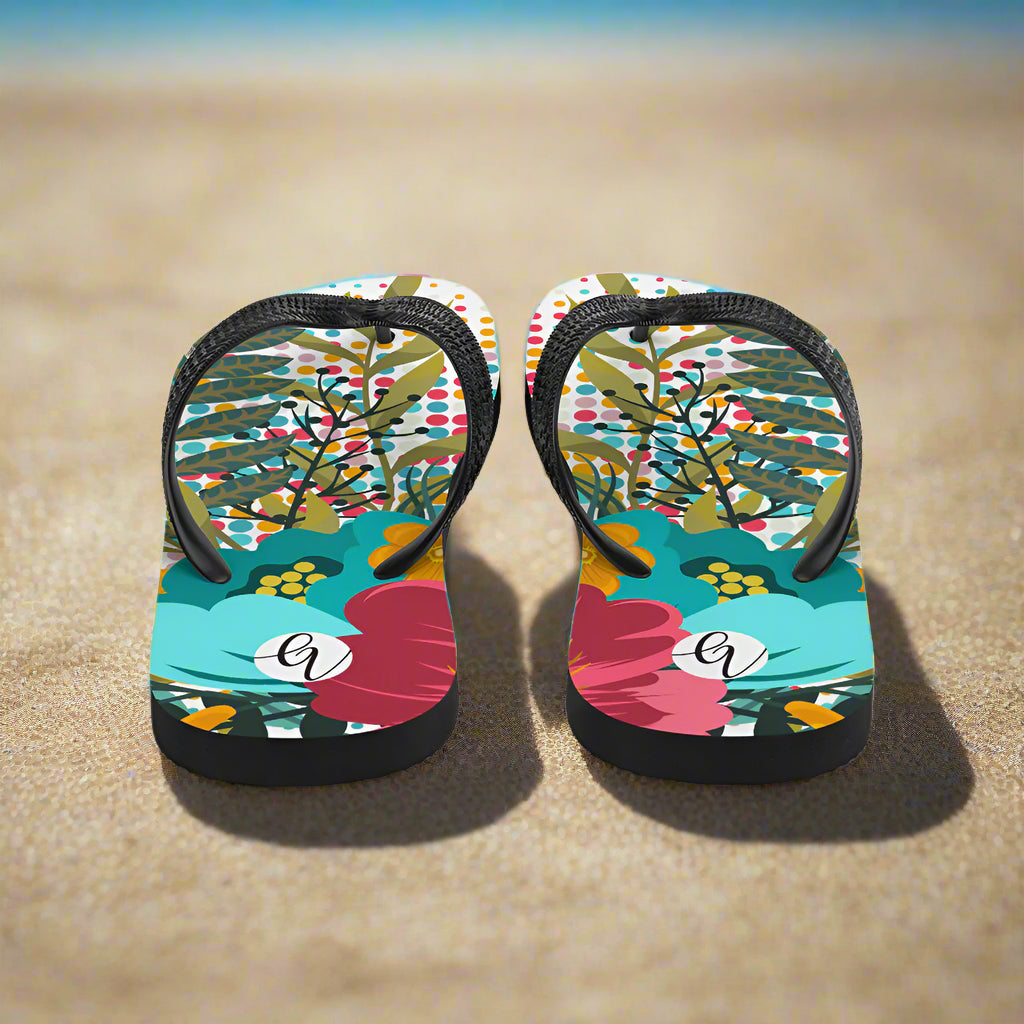 Floral frame Flip-Flops