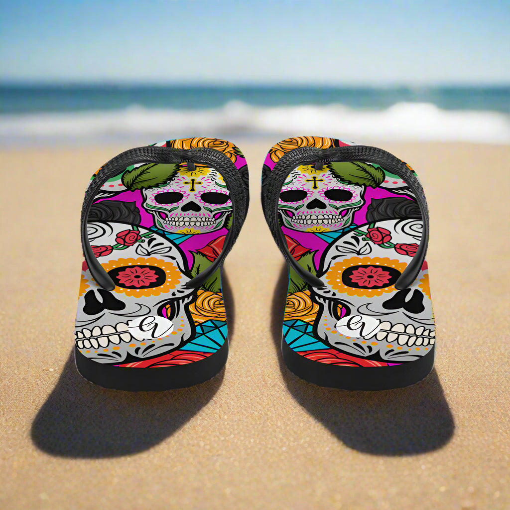 Dead sugar skull Flip-Flops