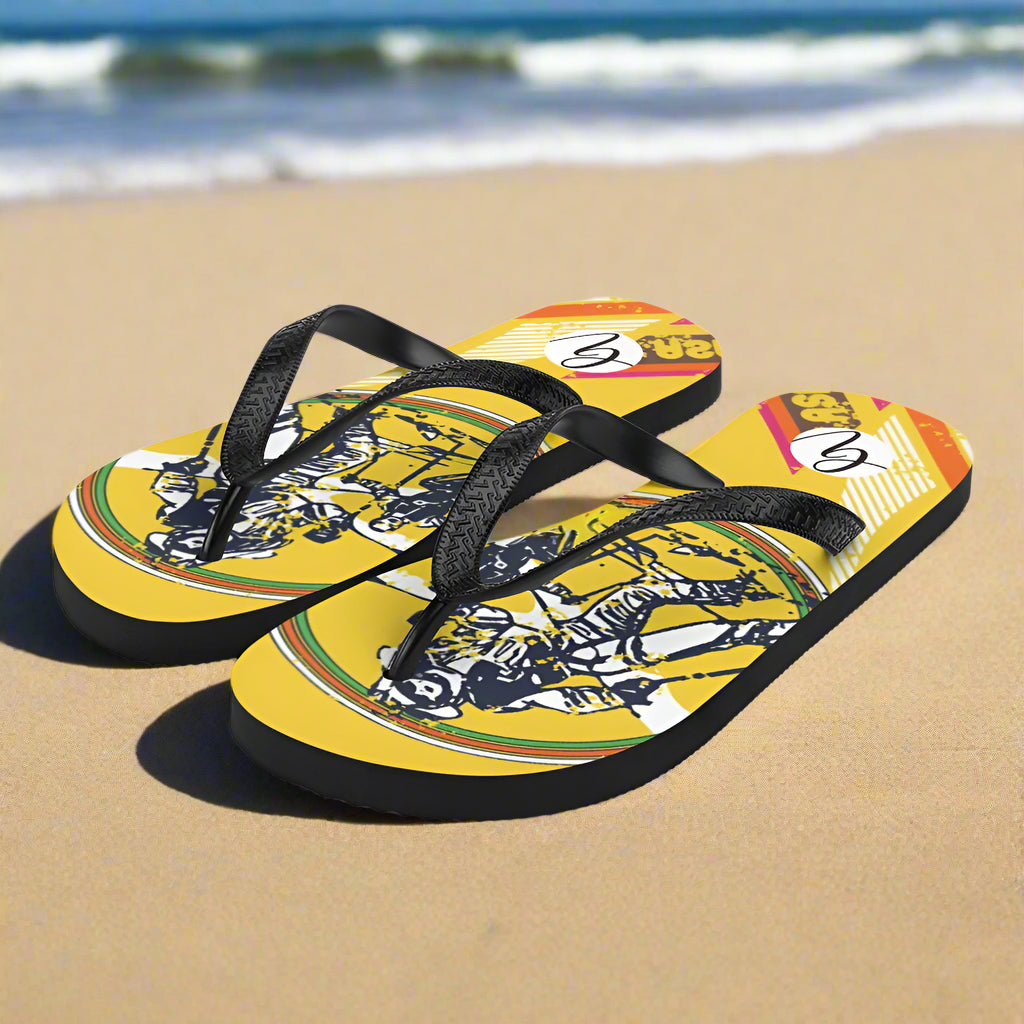 Yellow Skating Girl Flip-Flops