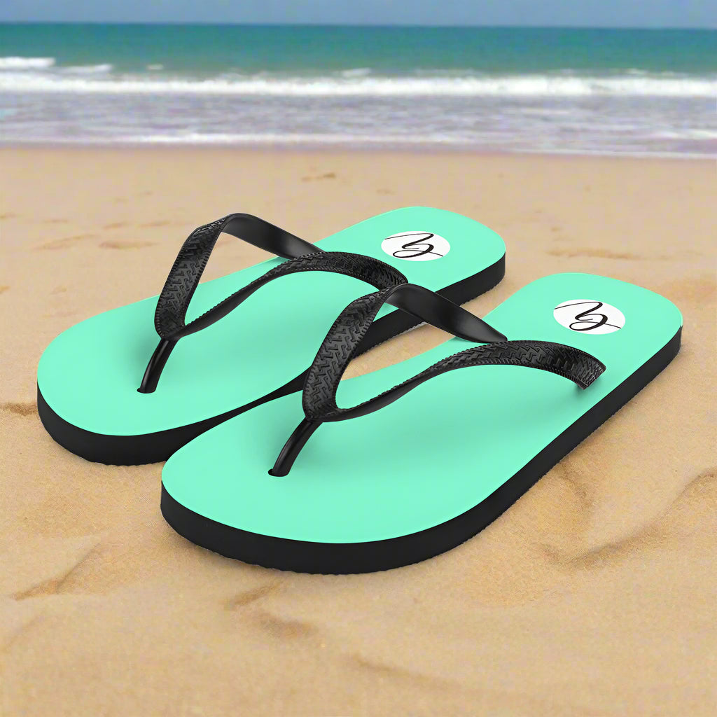Neon Green Colored Flip-Flops