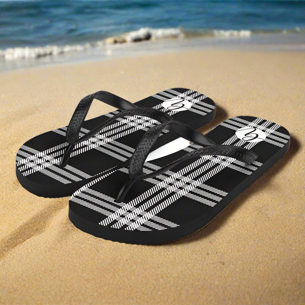Black plaid Flip-Flops