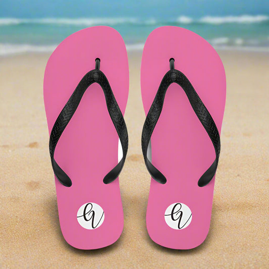 pink colored Flip-Flops