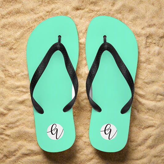 Neon Green Colored Flip-Flops