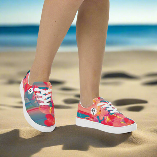 Barbie Floral Lace-up Canvas Shoes