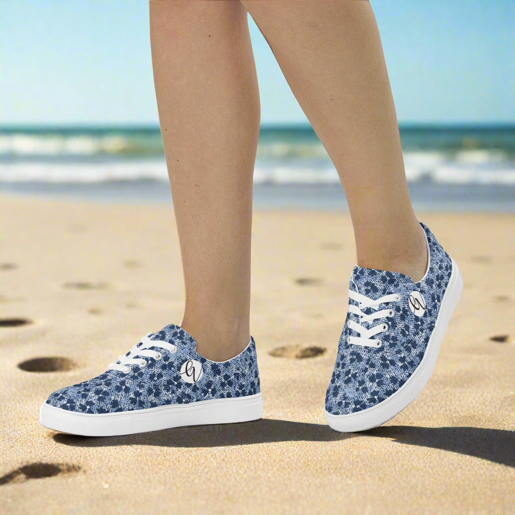 Bullet Printed Lace-up Canvas Shoes