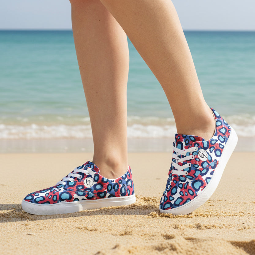 Leopard Design Pattern Lace-up Canvas Shoes