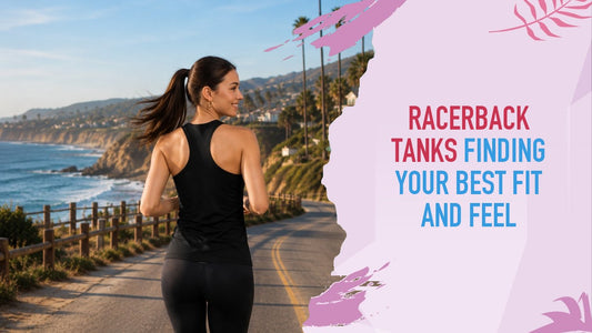 Runner on a coastal road in a black Girlie Vault racerback tank, seen from behind mid-stride