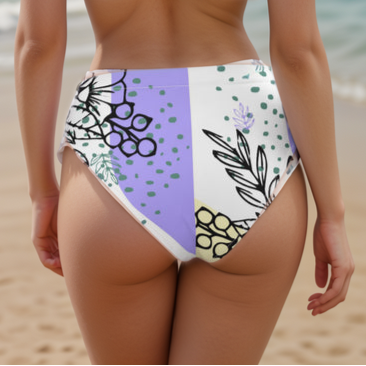 Violet periwinkle high-waisted bikini bottom