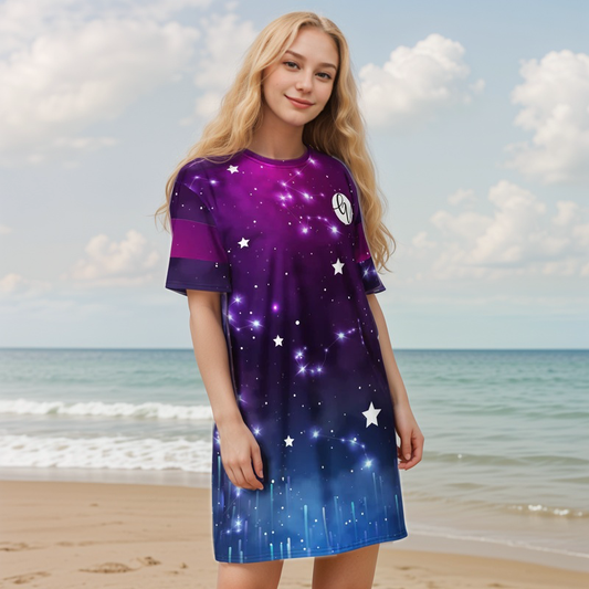 Galaxy Stars T-shirt Dress