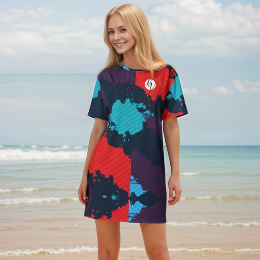 Geo Wave T-shirt Dress