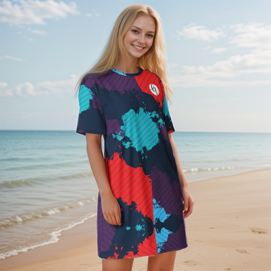 Geo Wave T-shirt Dress