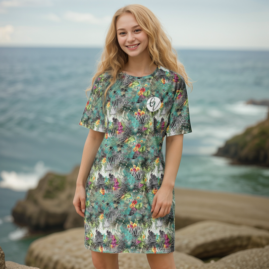 Poplin Multicolor T-shirt Dress