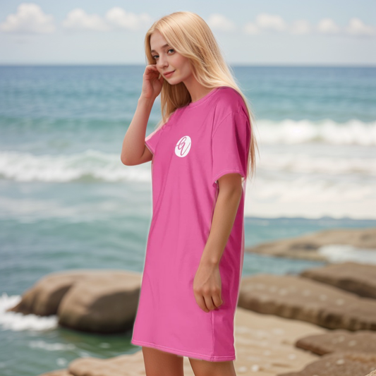 Pink Coloured T-shirt Dress