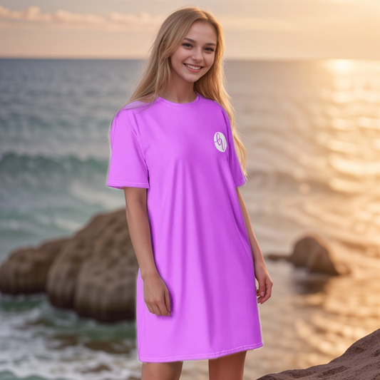 Purple Colored T-shirt Dress