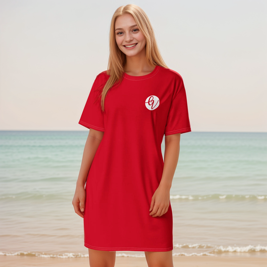 Red Colored T-shirt Dress
