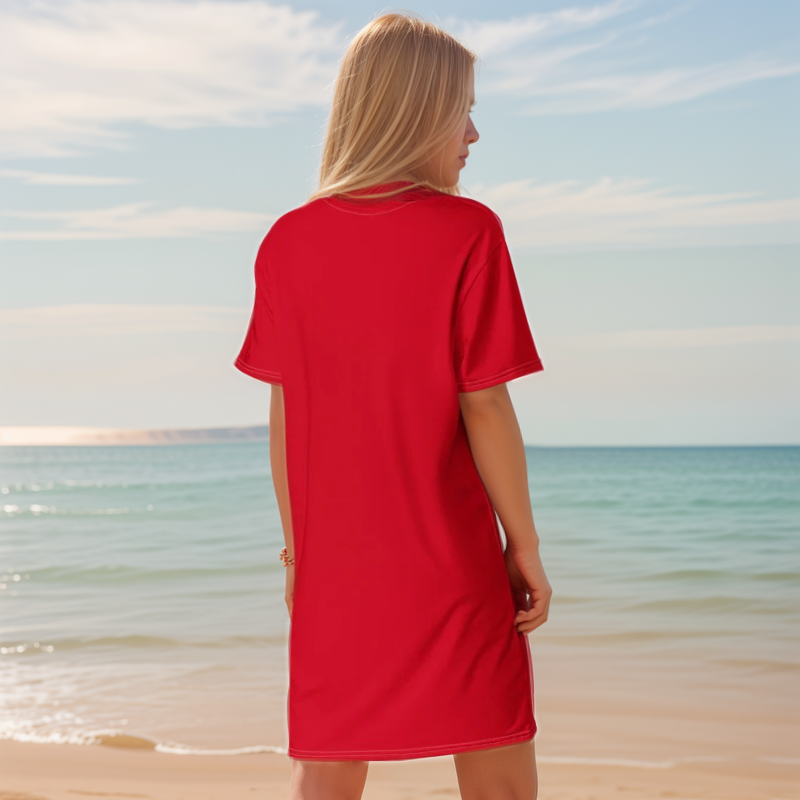 Red Colored T-shirt Dress