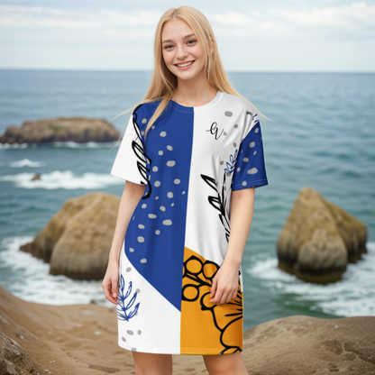Tropical Foliage T-shirt Dress