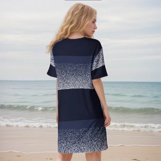 Sparking Blue T-shirt Dress