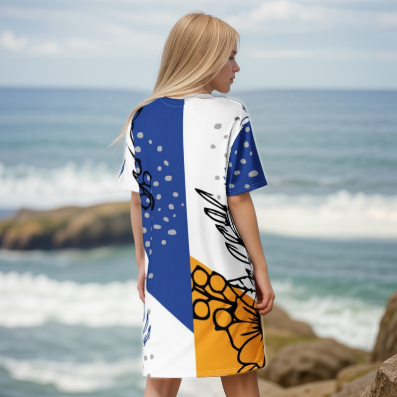 Tropical Foliage T-shirt Dress