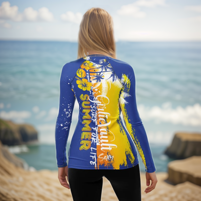 Blue Yellow Summer Rash Guard