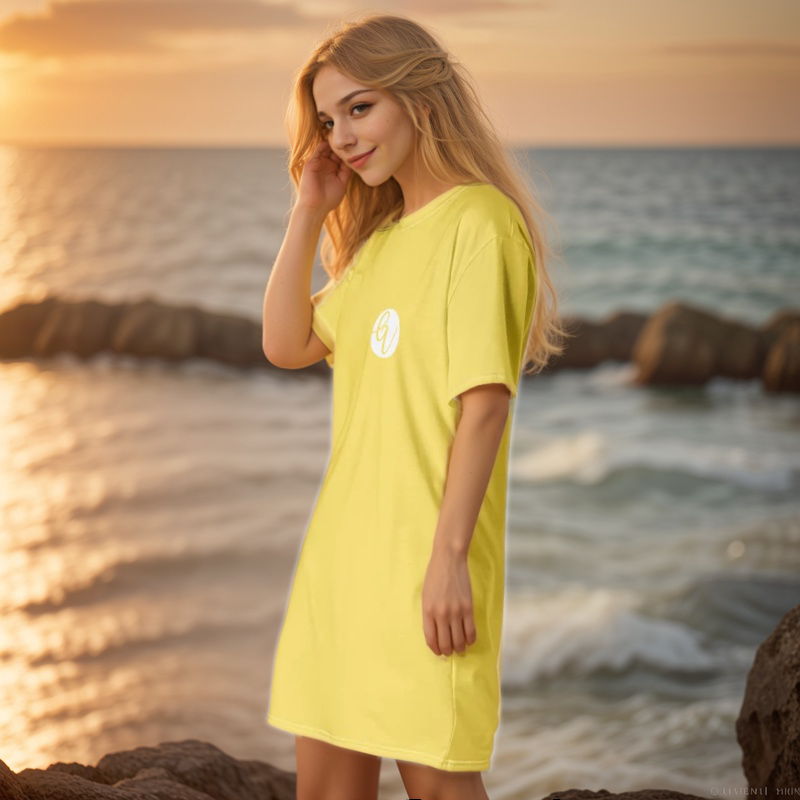 Yellow Coloured T-shirt Dress