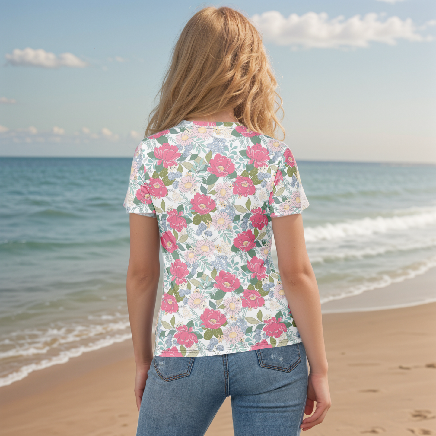 Iguana Green Peonies T-shirt