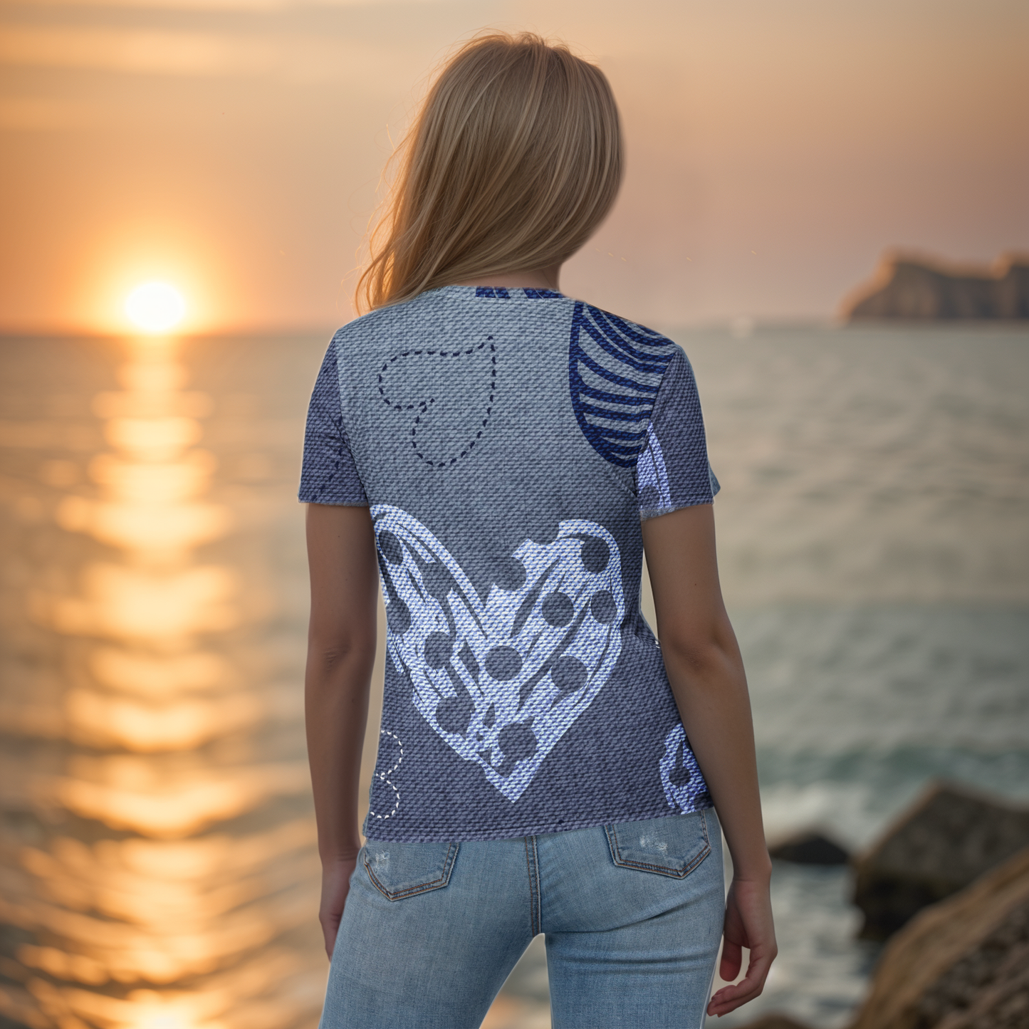 Grey Heart Floral T-shirt