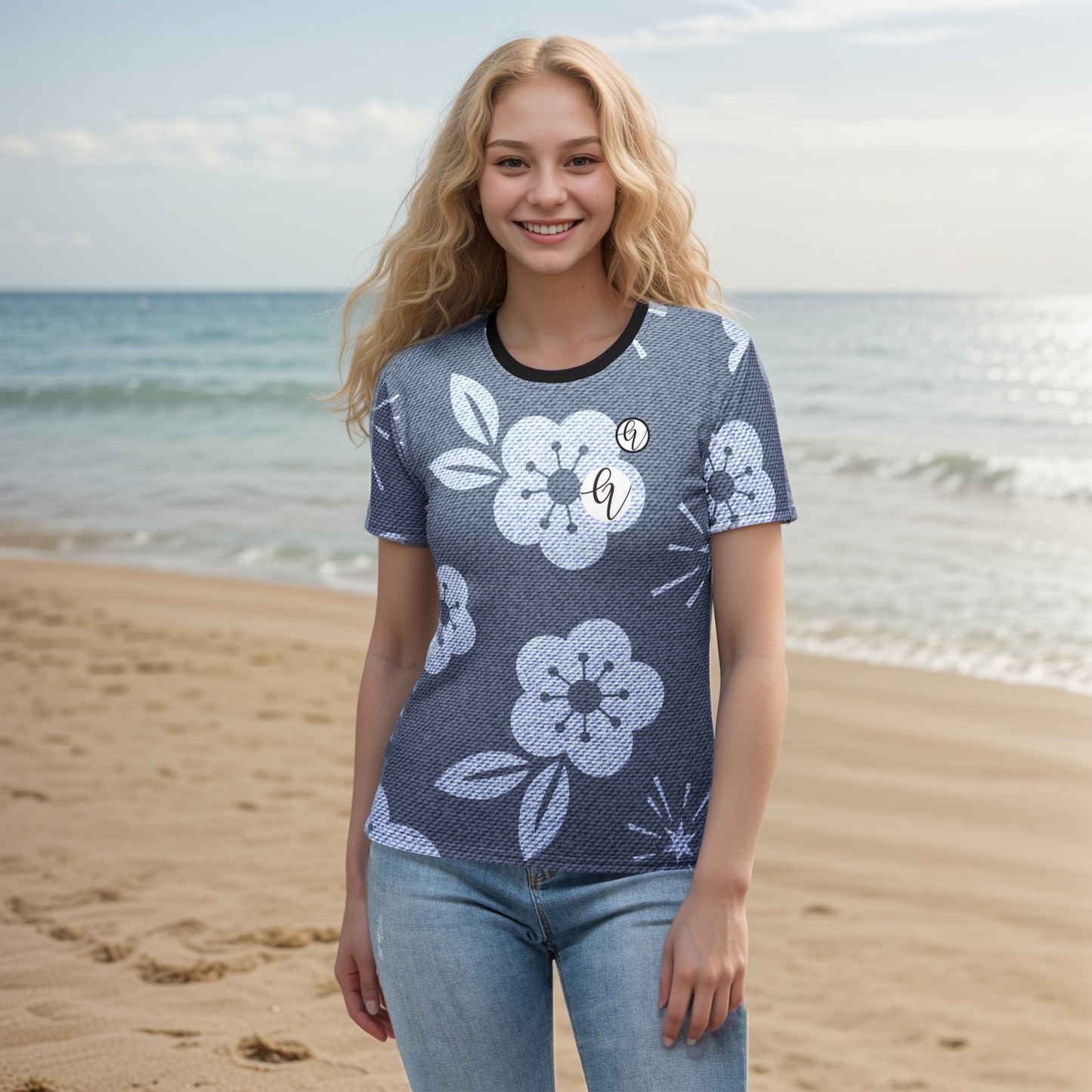 Grey Flower T-shirt