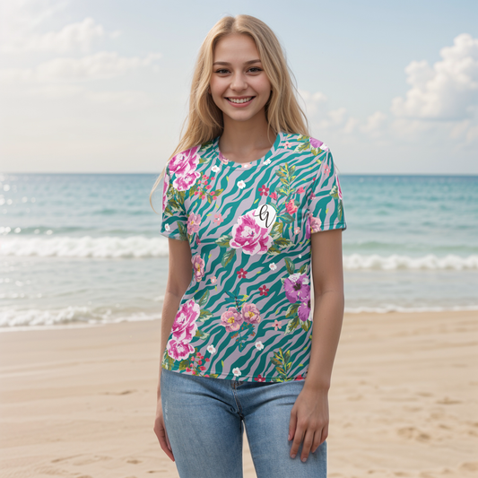 Orchid Floral Pattern T-shirt