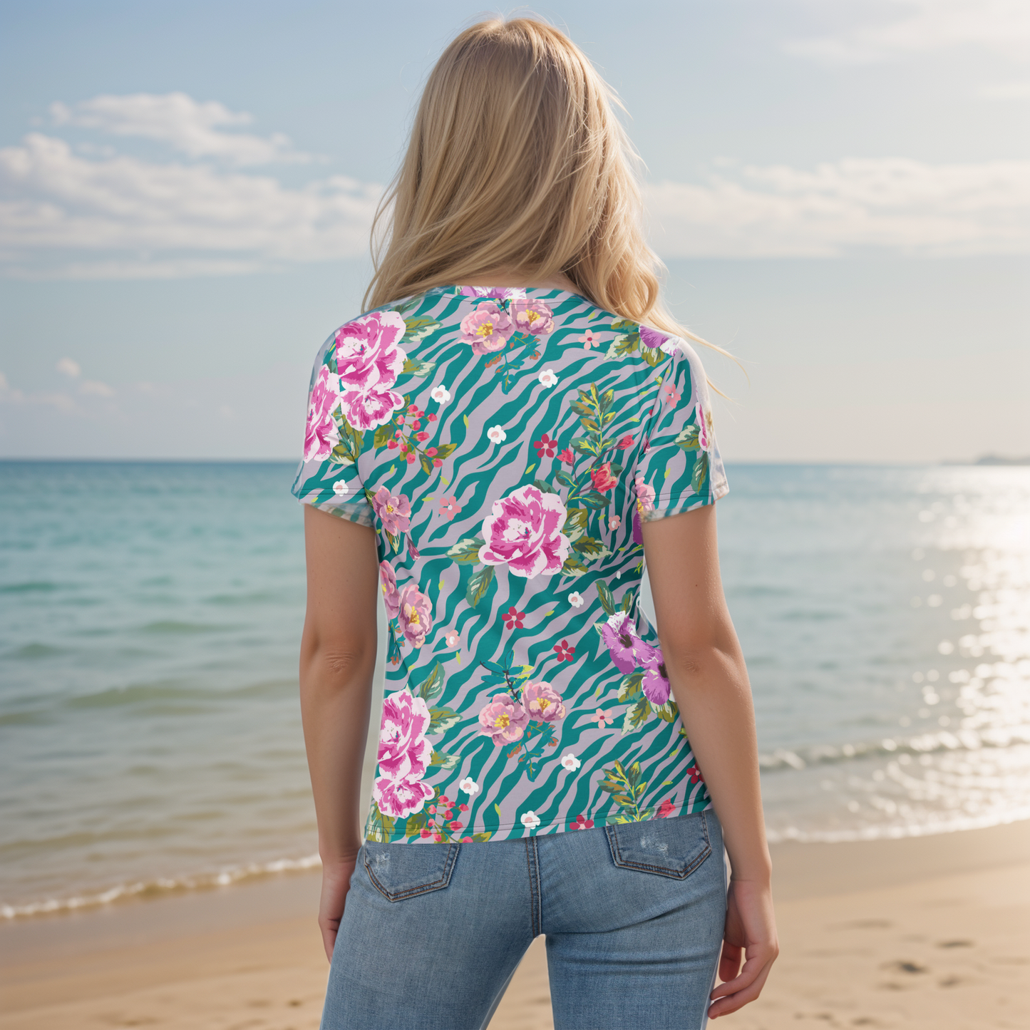 Orchid Floral Pattern T-shirt
