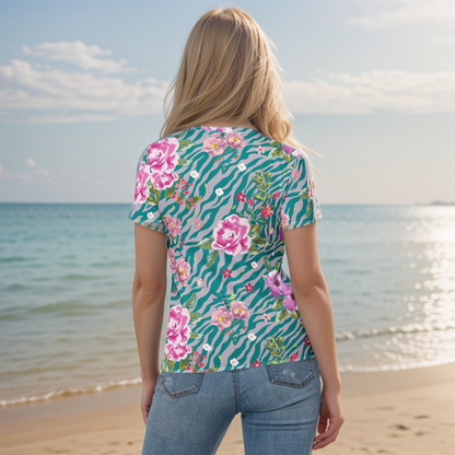 Orchid Floral Pattern T-shirt