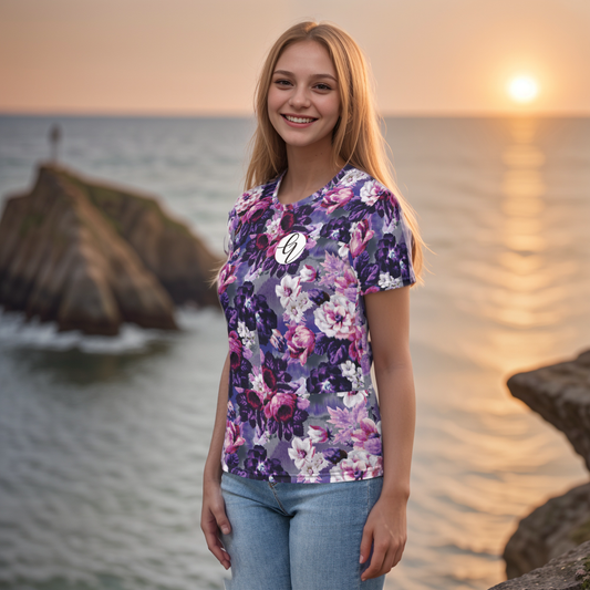 Purple White Flowers T-shirt