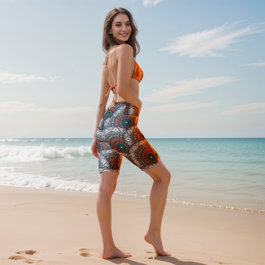 Mandala Printed Biker Shorts