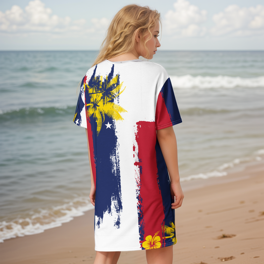 GirlieVault Blue Red T-shirt dress