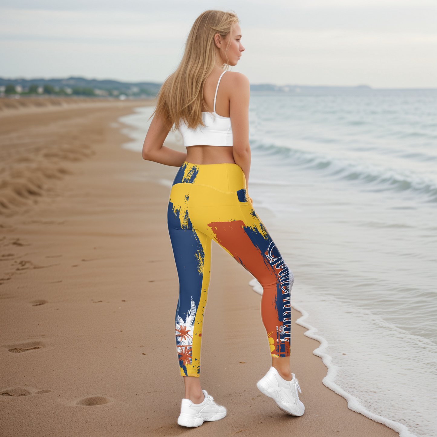 GirlieVault Orange Leggings with pockets