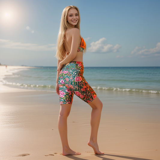 Orchid Floral Biker Shorts