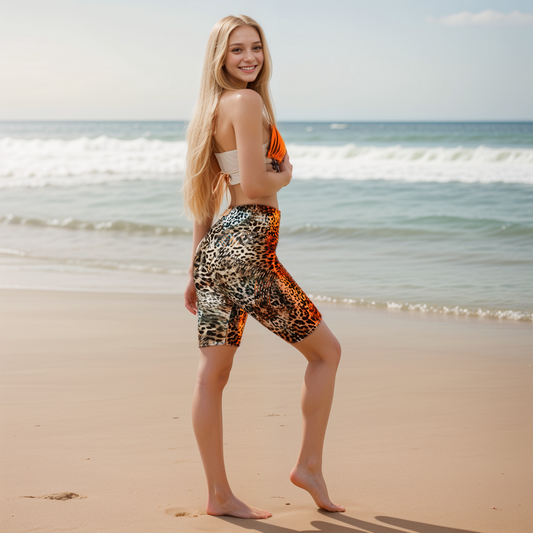 Tiger Skin Biker Shorts