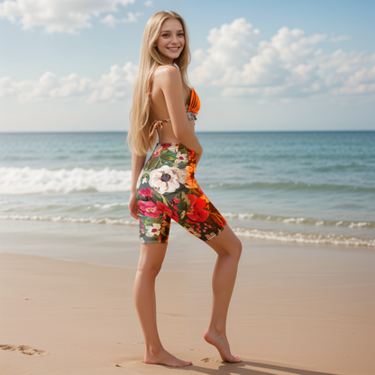 Wild Floral Biker Shorts