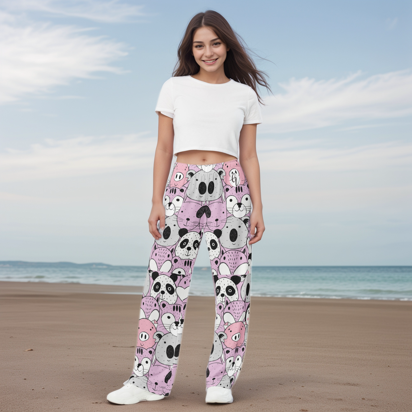 Beary Bear Wide Leg Pants