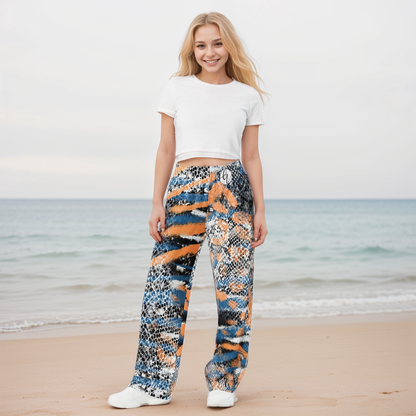 Animal Skin Wide Leg Pants