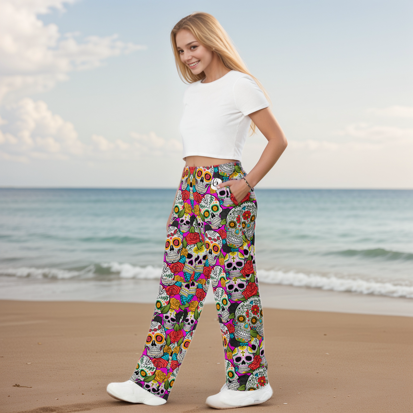 Dead Sugar Skull Wide Leg Pants