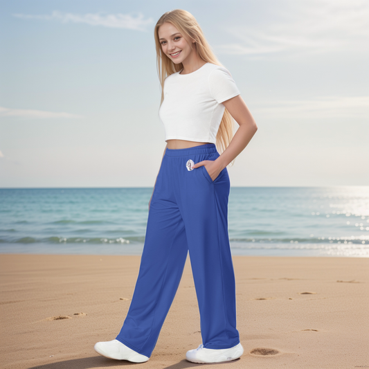 Blue Colored Wide Leg Pants