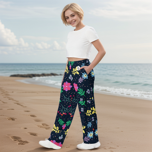 Colorful Ditsy Wide Leg Pants