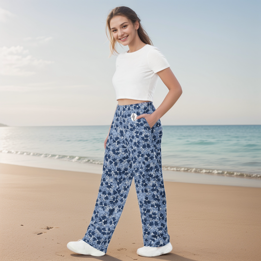 Bullet Print Wide Leg Pants