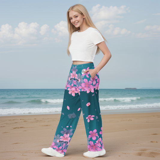 Cherry Blossom Wide Leg Pants
