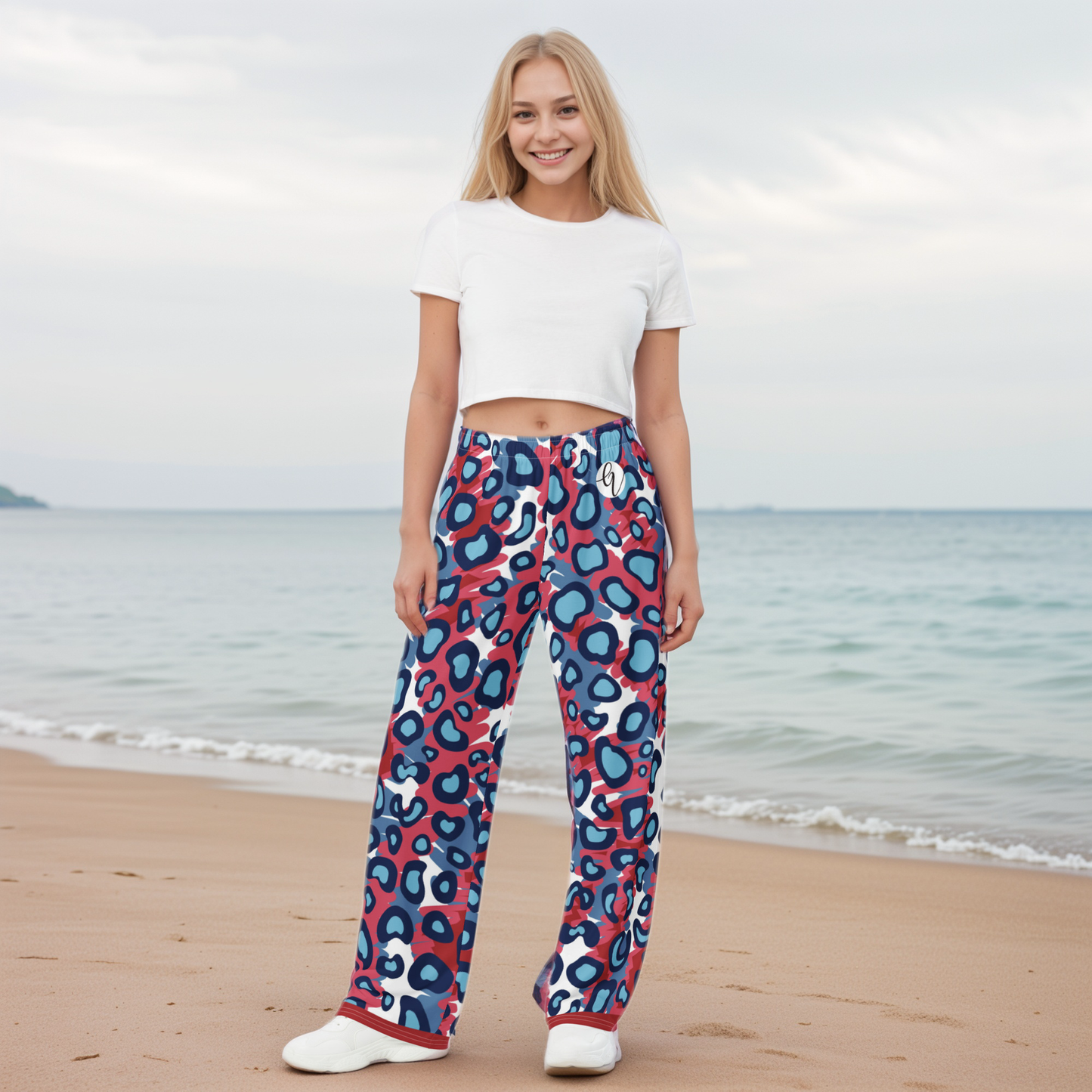 Leopard Design Pattern Wide Leg Pants