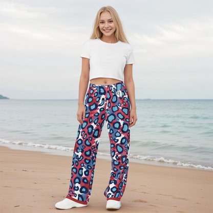 Leopard Design Pattern Wide Leg Pants