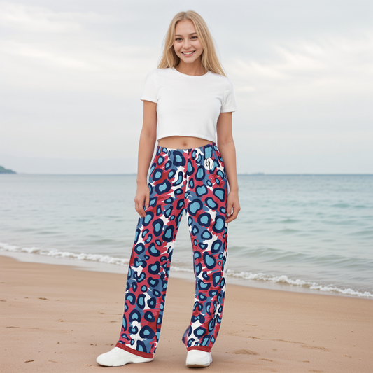 Leopard Design Pattern Wide Leg Pants