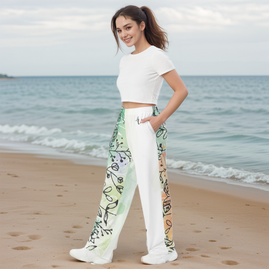 Floral Gray Wide Leg Pants